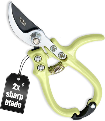 Modern Sprout Bypass Hand Pruners - Scissors - Gardening Tools - Sage