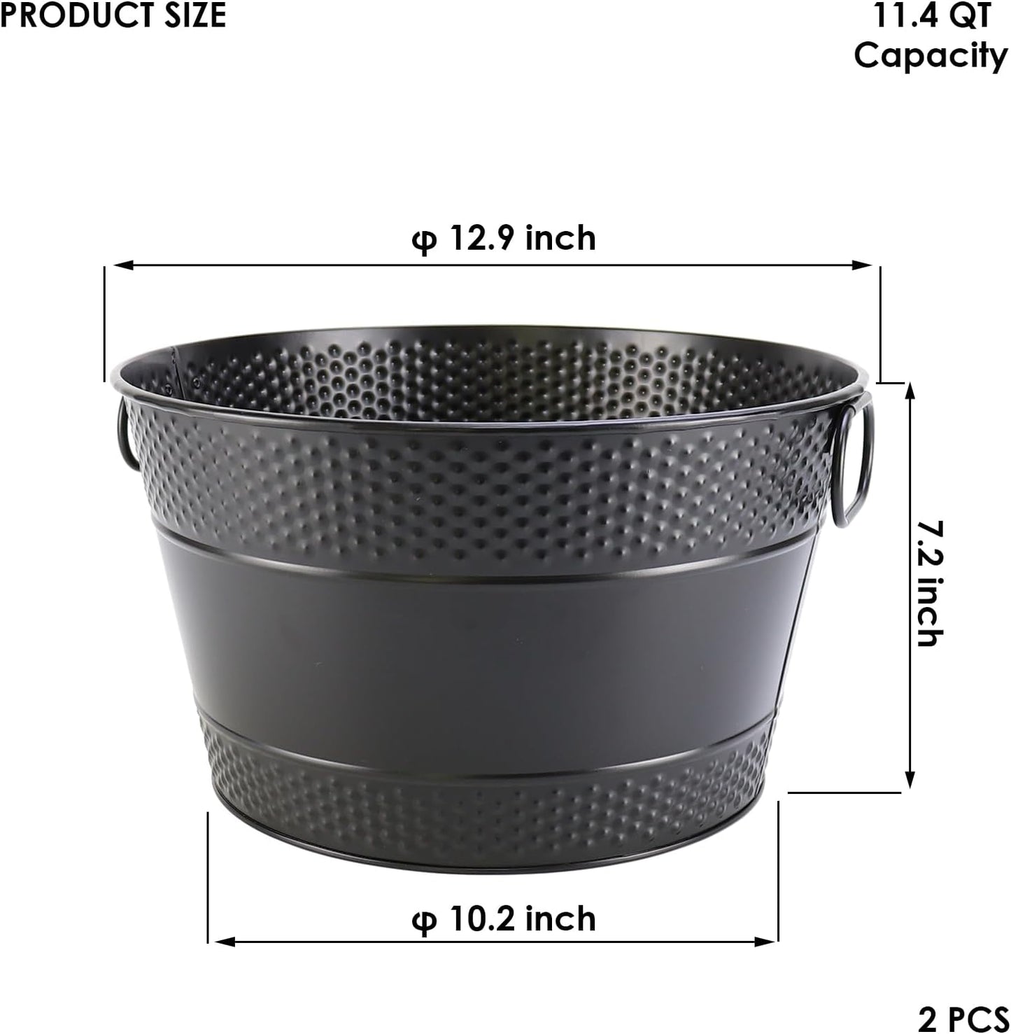 Ice Bucket for Parties Galvanized Beverage Tub, Drink Buckets Galvanized Bucket with Handles for Wine Beer Champagne Cocktails for Catering Bars (Copper-1PC)