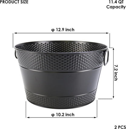 Ice Bucket for Parties Galvanized Beverage Tub, Drink Buckets Galvanized Bucket with Handles for Wine Beer Champagne Cocktails for Catering Bars (Copper-1PC)