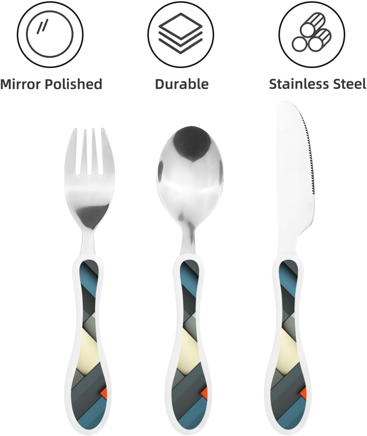 3-Piece Kids Silverware Set With Storage Case, Stainless Steel Reusable Children Safe Knife Spoon Fork Set Insects Love Children Flatware Set For Kids Lunch Box