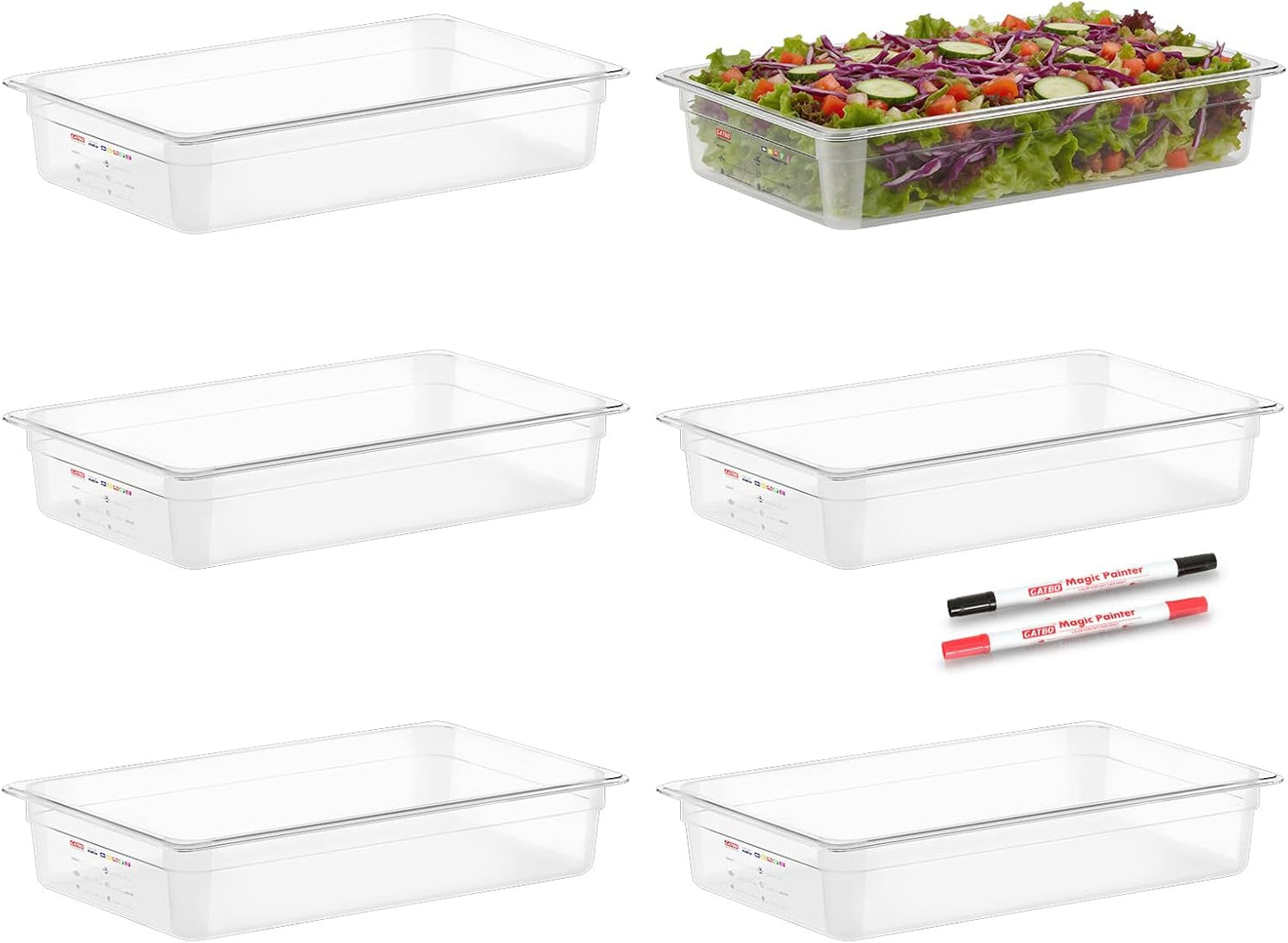 6-Pack Clear Polycarbonate Handled Lids for 1/6 Size NSF Food Pans