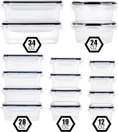 FOOYOO 56 Pcs Large Food Storage Containers Set with Lids (28 Containers + 28 Lids), Airtight Plastic Storage Containers for Pantry & Kitchen Organization, BPA-Free, Leak-Proof