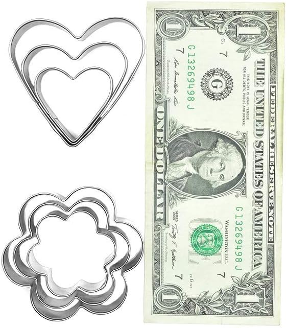 MCIGICM Cookie Cutters Set 12PCS: Flower Round Heart Star Shape Cookie Mold