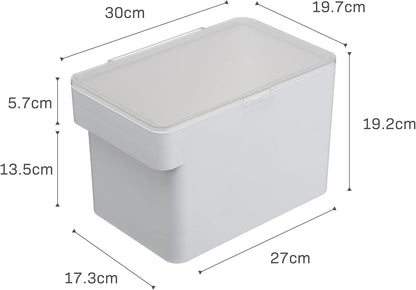 YAMAZAKI Home Tower Airtight Pet Food Storage Container - Cat And Dog Food Holder Bin With Transparent Lid And Handle - Extra Large - Polypropylene - 6.6 Gallons, 25 Liters