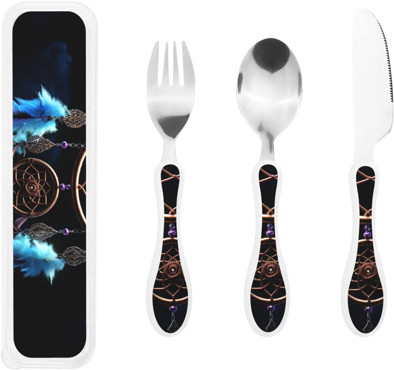 3-Piece Kids Silverware Set With Storage Case, Stainless Steel Reusable Children Safe Knife Spoon Fork Set Long Haired Dachshund Children Flatware Set For Kids Lunch Box