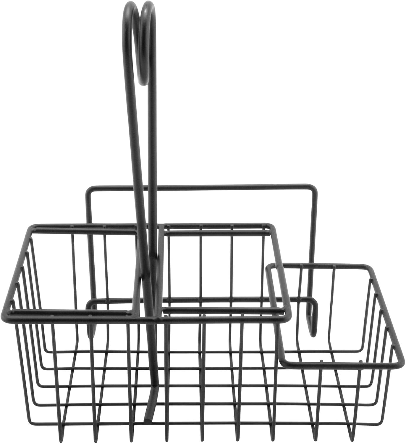 G.E.T. 4-31698 Black Metal Three Compartment Condiment Caddy with Menu Iron Powder Coated Table Caddies Collection