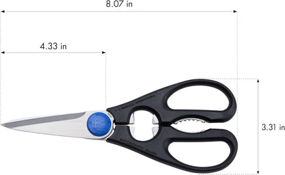 HENCKELS Kitchen Shears, Made in Japan, Kitchen Scissors, Multi-Purpose Scissors with Stainless Steel Blades, Built-In Bottle Opener & Soft Grip – Dishwasher Safe