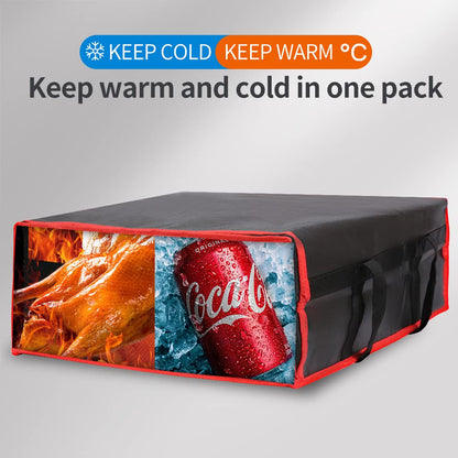 Bodaon Insulated Food Delivery Bag, XXXL Pizza Delivery Bags for Hot and Cold Food, Commercial, Large Capacity Reusable Warming Bag, Catering Cooler Bag for Rideshare, Warmers for Parties (Black, 1Pk)