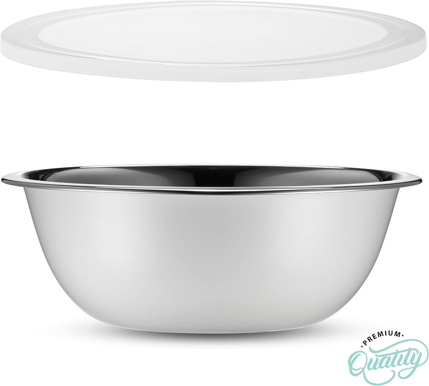 WHYSKO Stainless Steel Mixing Bowl Set, 10 Piece Stainless Steel Mixing Bowls with Lids Set for Food Prep Storage and Serving, Dishwasher Safe for Kitchen Baking Cooking, Silver