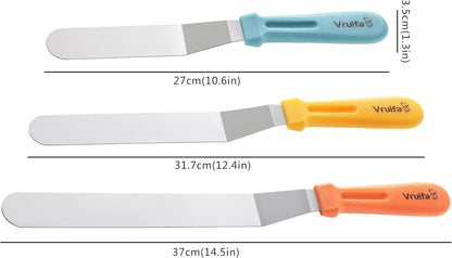 Offset Spatulas, Icing Spatula for Cake Decorating and Frosting, 6",8",10"