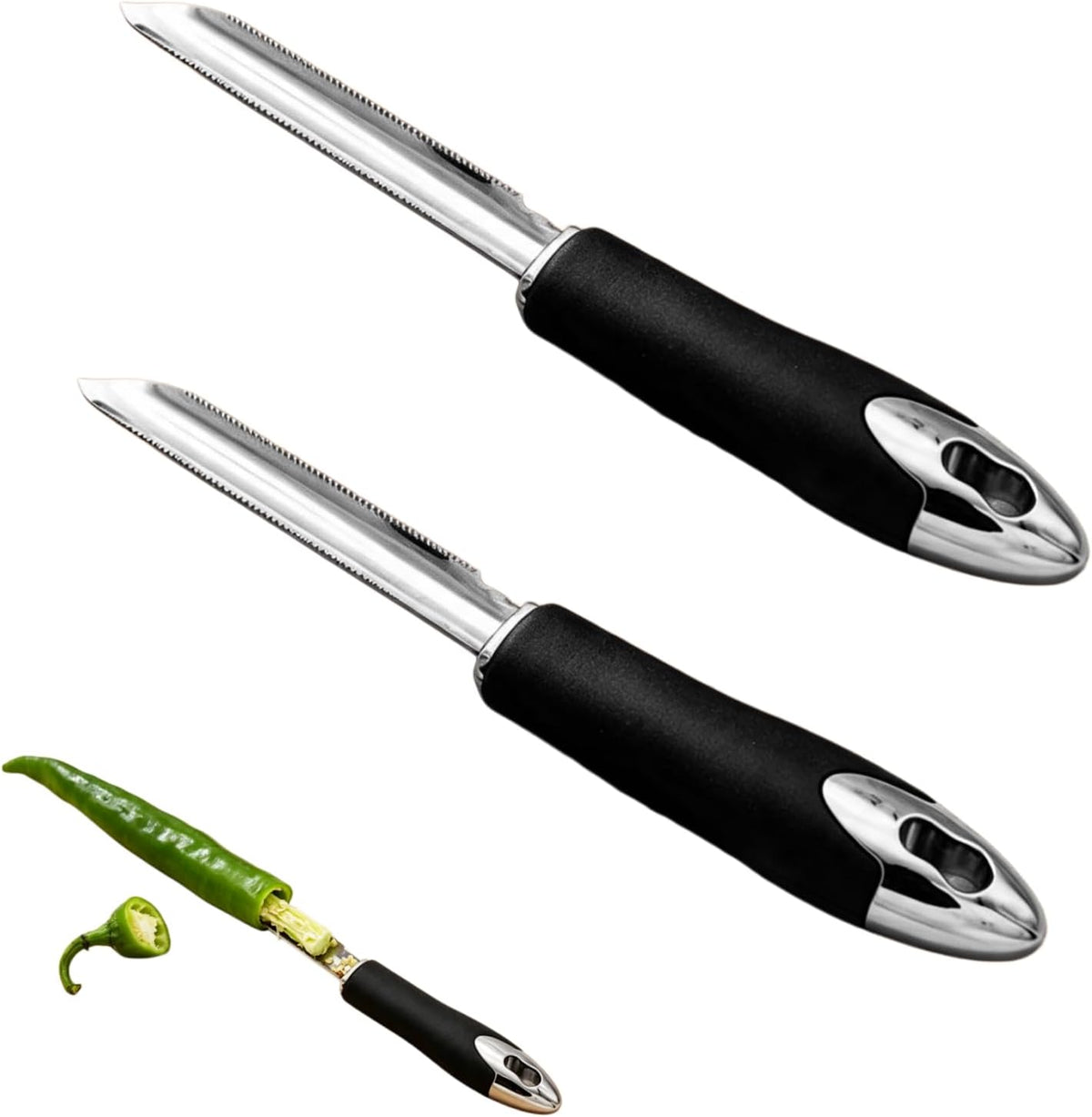 Jalapeno Corer Tool for Zucchini Pepper Cucumber Veggie, 2 PCS