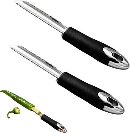 Jalapeno Corer Tool for Zucchini Pepper Cucumber Veggie, 2 PCS