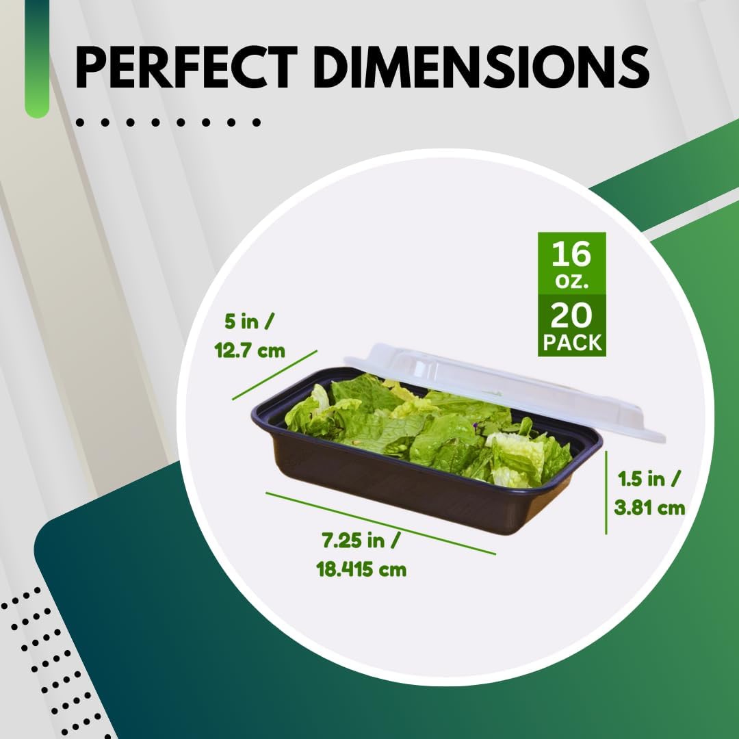 Green Direct Lunch Box Sets/Large Food Container with Lid / 2 Compartment Bento Box, Microwaveable, Freezer & Dishwasher Safe, Leak Proof, 10 Pack