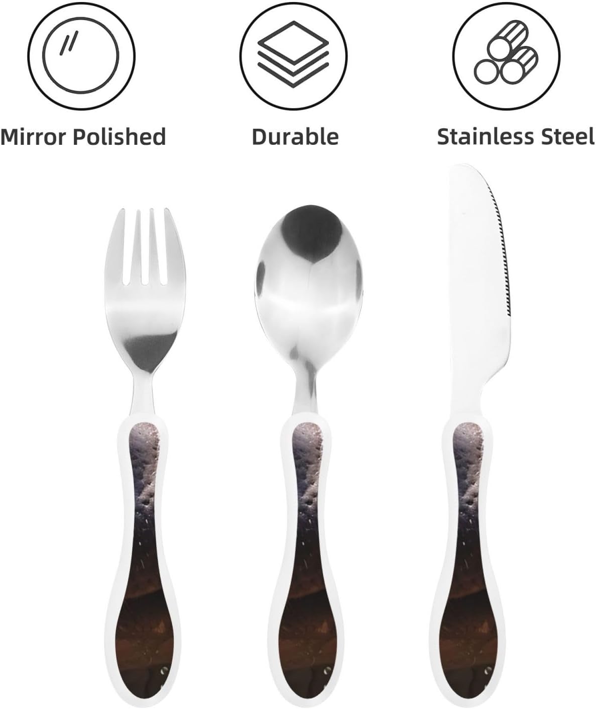 3-Piece Kids Silverware Set With Storage Case, Stainless Steel Reusable Children Safe Knife Spoon Fork Set Ballroom Dance Children Flatware Set For Kids Lunch Box