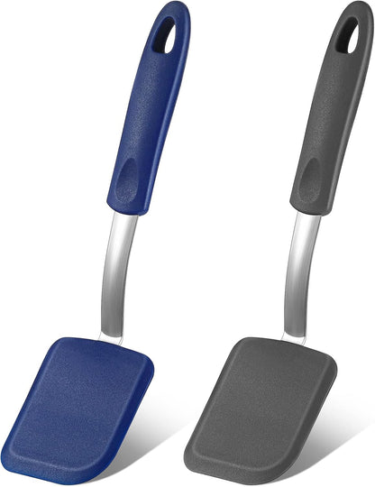 2Pcs Mini Silicone Cookie Brownie Spatula, Solid Flat, Khaki