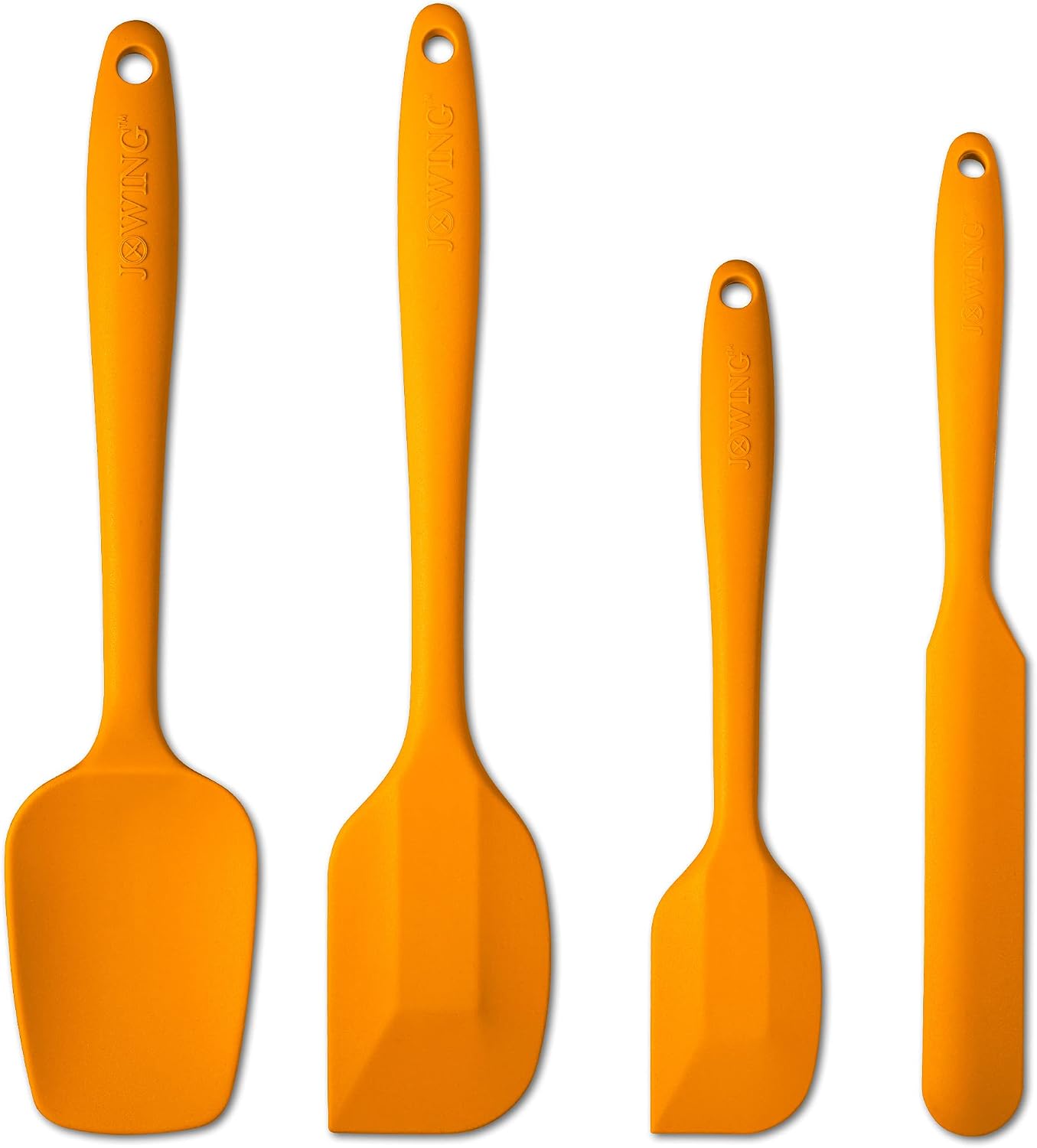 4 Piece Silicone Spatula Set, Flexible Heat Resistant Non-scratch Baking Cooking Rubber Spatulas with Stainless Steel Core, Black