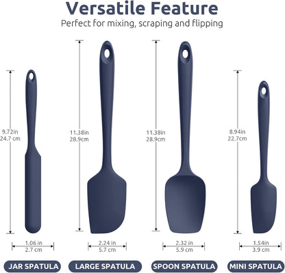 U-Taste Silicone Spatula Set with 600 Degrees Fahrenheit Heat Resistant (Black)