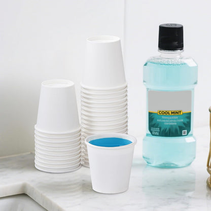 Lamosi 100 Pack 5 oz Paper Cups, Disposable Small Bathroom Cups 5oz, Mini Espresso Cups for Mouthwash, Travel, Party, Picnics, Home