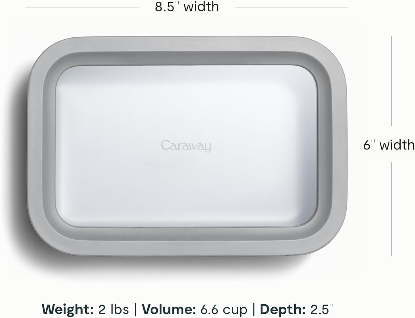 Caraway Glass Food Storage - 4.4 Cup Glass Container - Ceramic Coated - Easy to Store, Non Toxic, Non Stick Lunch Box Container with Lids - Dishwasher, Oven, & Microwave Safe - Mist