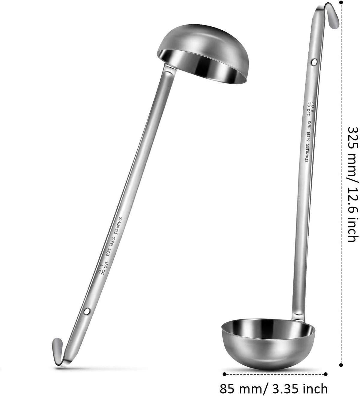 meekoo Stainless Steel Ladles Soup with Long Handle, 6oz