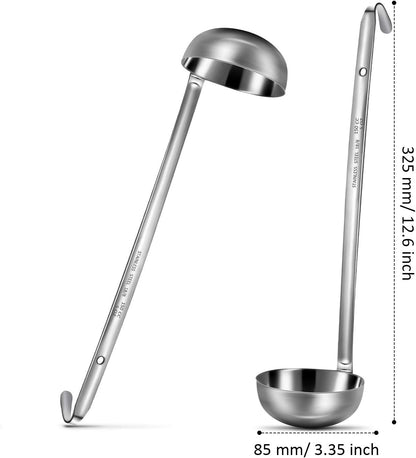 meekoo Stainless Steel Ladles Soup with Long Handle, 6oz