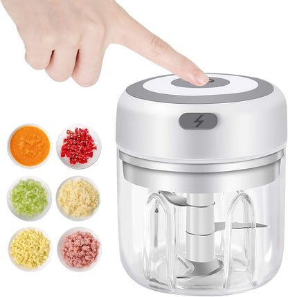 Electric Mini Garlic Mincer, 100ML USB Vegetable Onion Chopper