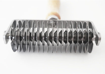 Stainless Steel Pastry Lattice Roller Cutter with Wood Handle