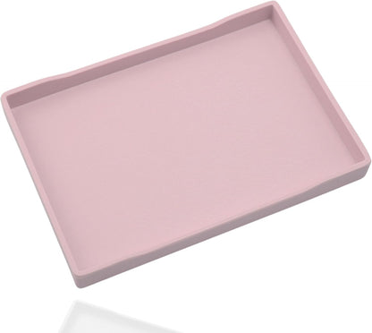 White Serving Tray (13.5 x 9.6 inch) for Serving Accessory, Elegant & Stackable Plastic Tray for Spa, Coffee, Drinks, Tea, Bar, Party, Seasoning, Perfume and Display Use.