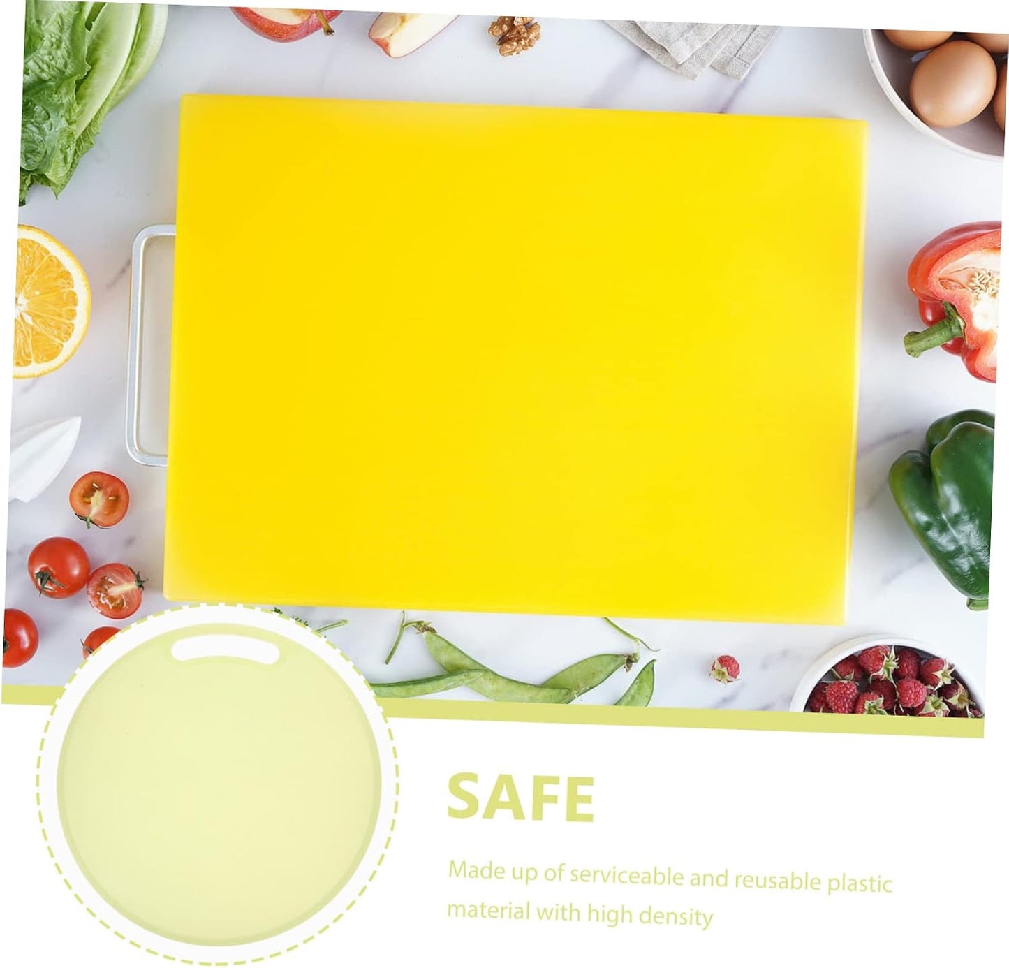 Hemobllo Round Portable Cutting Board Non Smell Food Safe PP Kitchen Mat for Fruit Vegetable Meal Prep