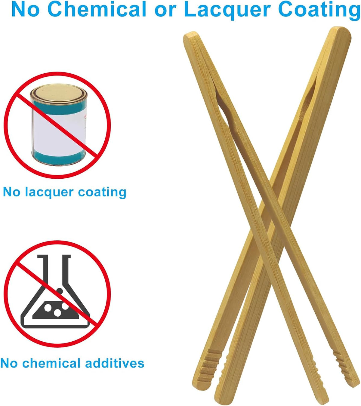 Kitchen Utensil Tongs, 7 Inch Bamboo