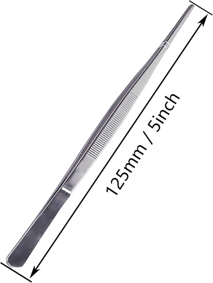 2-Pack 12-Inch BBQ Kitchen Tweezers Tongs, Extra-Long Stainless Steel Cooking Tweezers Dishwasher Safe for Grilling, Baking & Food Prep (12Inch BBQ Tongs)