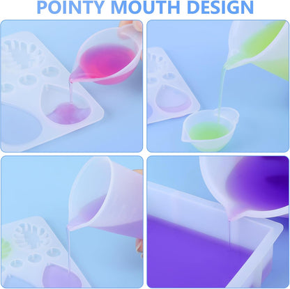 KISREL Silicone Measuring Cups for Resin, Resin Supplies with 600&100ml Cups, Resin Mixing Cups, Silicone Stir Sticks, Epoxy Mixing Cup
