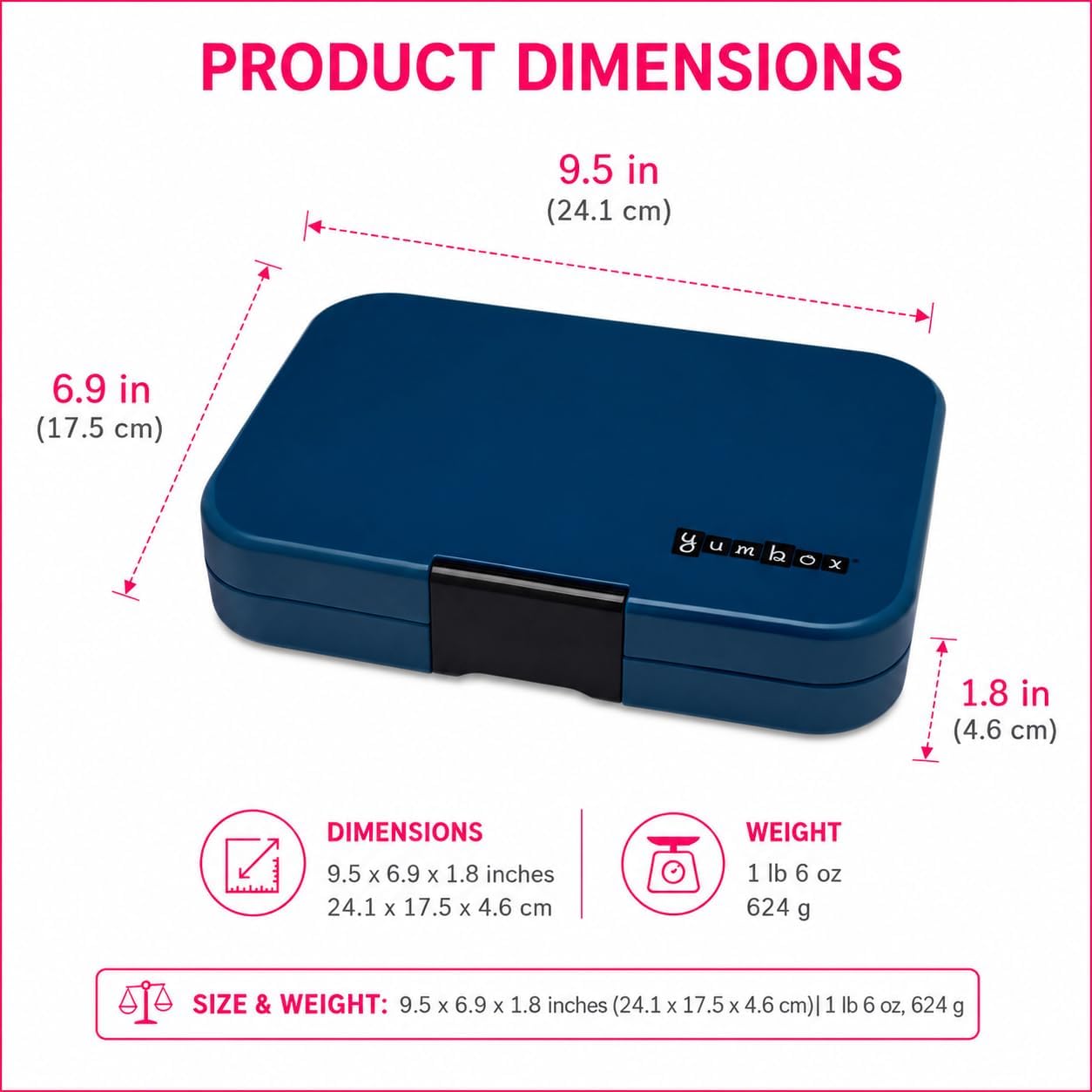 Yumbox Tapas Leakproof Bento Box, 5 Compartments, Antibes Blue | Large Capacity Design | Removable Compartment Tray | Easy-Open Single Latch | Ideal for Teens & Adults | Dishwasher-Safe Tray