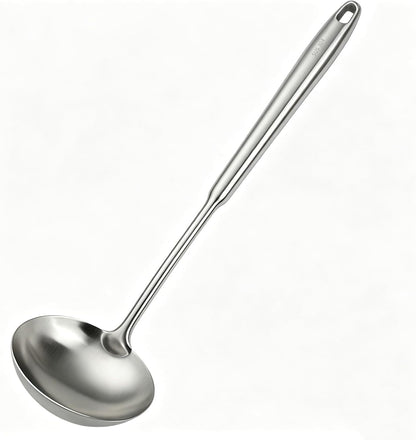 304 Stainless Steel Soup Ladle, Large Ladle with Long Hollow Handle, for Cooking, Stirring, Soup, Sauce, Dishwasher Safe (1, Soup Ladle)
