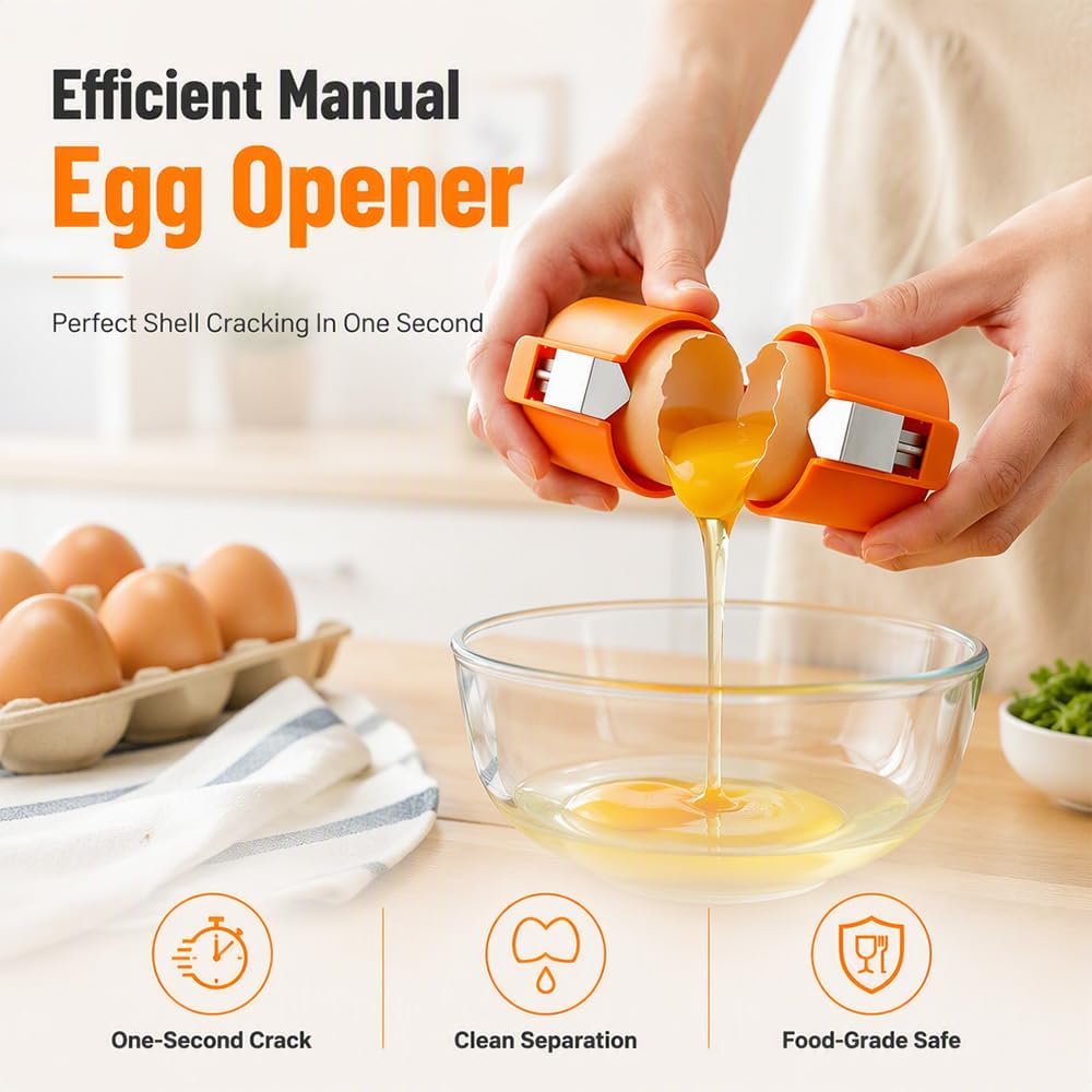 Egg Shell Opener Egg Cracker Tool With Egg Separator, Mix