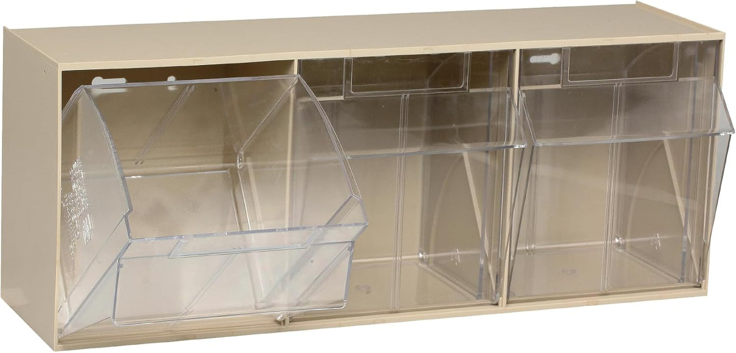 Quantum Storage Systems QTB302WT 2 Drawers Tip Out Cabinet Part Organizer White 14" H x 24" W x 12" D