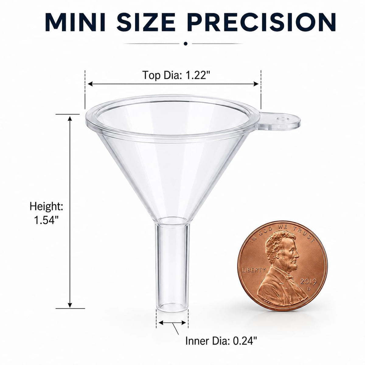 Mini Funnel Small Plastic Funnel 5-Pack for Lab Bottles, Sand Art, Perfumes, Spices, Powder, Essential Oils, Recreational Activities Kitchen Food Grade