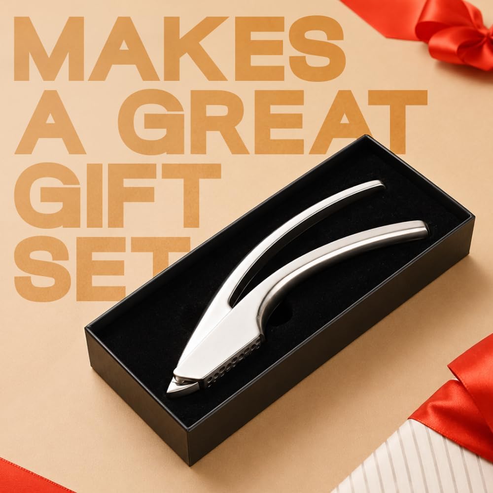Gourmet Easy Garlic Press Lifetime Replacement, No Need to Peel, Fine Mince