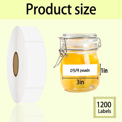 600Pcs Blank Removable Freezer Labels,1x3In Date Label Stickers,No Residue Food Storage Containers Labels,for Food Containers Pantry Organization