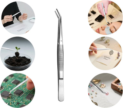 Stainless Steel Pliers Set, Multi-purpose Tool for Small Gardening, Kitchen, and Nail Beauty Etc. (3-piece set, 6.15 inches / 6.3 inches / 6.5 inches) (Three different tweezers)