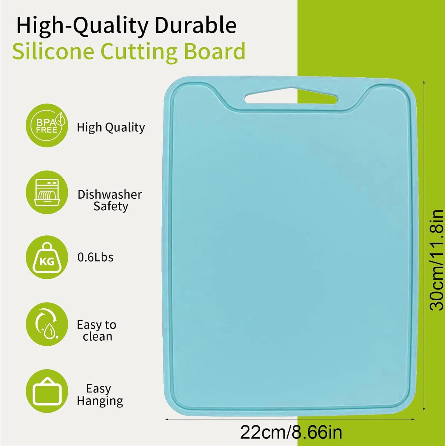 Silicone Cutting Board for Kitchen, 11.8''x 8.6'' Flexible Cutting Boards, BPA Free Non Slip Cutting Mat for Meat, Vegetables and Fruit with Easy Grip Handle, Dishwasher Safe (Deep purple)