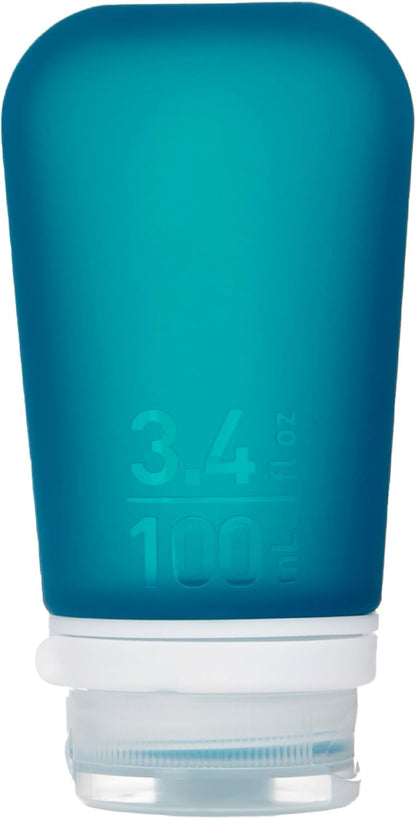 humangear GoToob+ (XL) | Refillable Silicone Travel Bottle | Locking Lid | Food-Safe Material | Blue, XL (6 fl.oz.; 177ml)