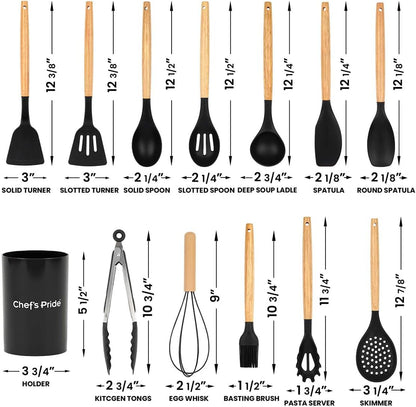 13-Pc. Silicone Utensil Set with Holder by Chef's Pride