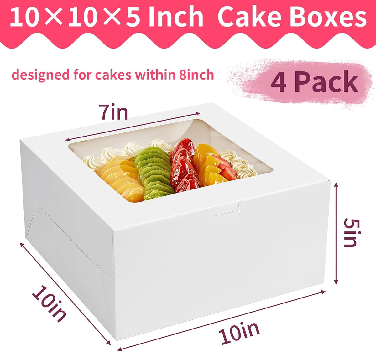 WINKIO Cake Boxes 12 inch, Cake Carrier Holder, Storage Transport Container
