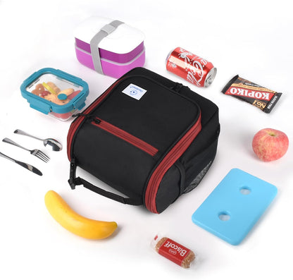 Genteen Kids Lunch Box, Insulated Lunch Bag for Kids, Toddler, Girl, and Boy; Holds Lunch Box, Water Bottle, & Snacks; Easy-Clean Water-Resistant Fabric & Multiple Zippered Pockets (Yellow Blue)