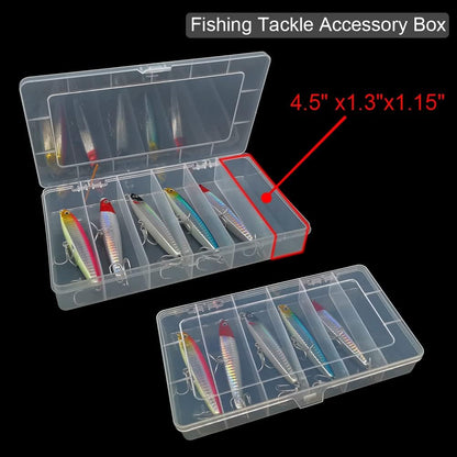 Vidifor 2 Packs 8-Compartments Art Supply Container, Clear Plastic Organizer Box with Dividers for Crafts Jewelry Fishing Tackles Hardware Metal