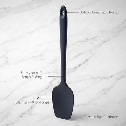 600ºF Heat Resistant Spatulas, High Heat Food Safe Semless Kitchen Silicone Scraper Set for Cooking Baking Mixing Scraping Stirring Nonstick Cookware Pan Bowl (4Pcs,Aqua Sky)