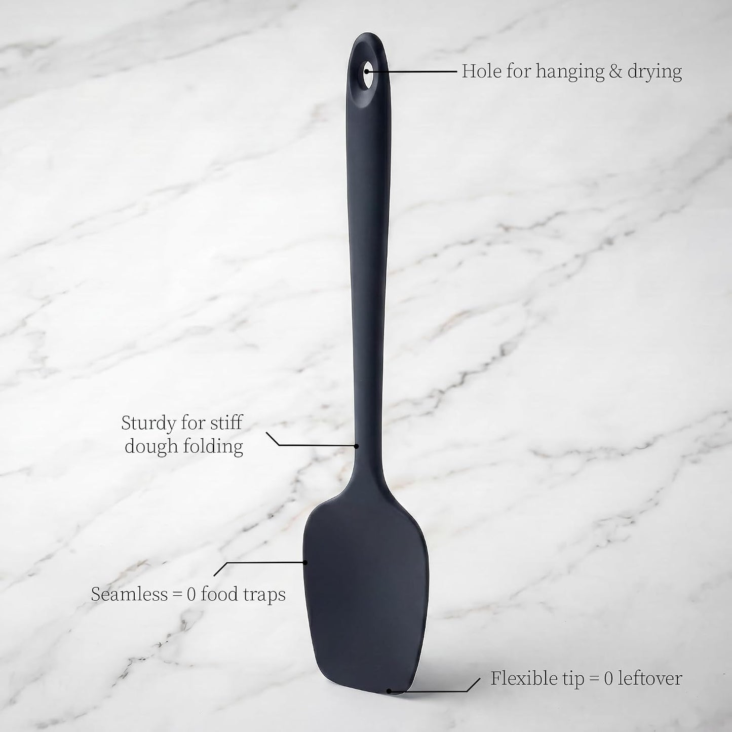 600ºF Heat Resistant Spatula, 11.34 inch High Heat Food Safe Semless Kitchen Silicone Scraper for Cooking Baking Mixing Scraping Stirring Nonstick Cookware Pan Bowl (Aqua Sky)