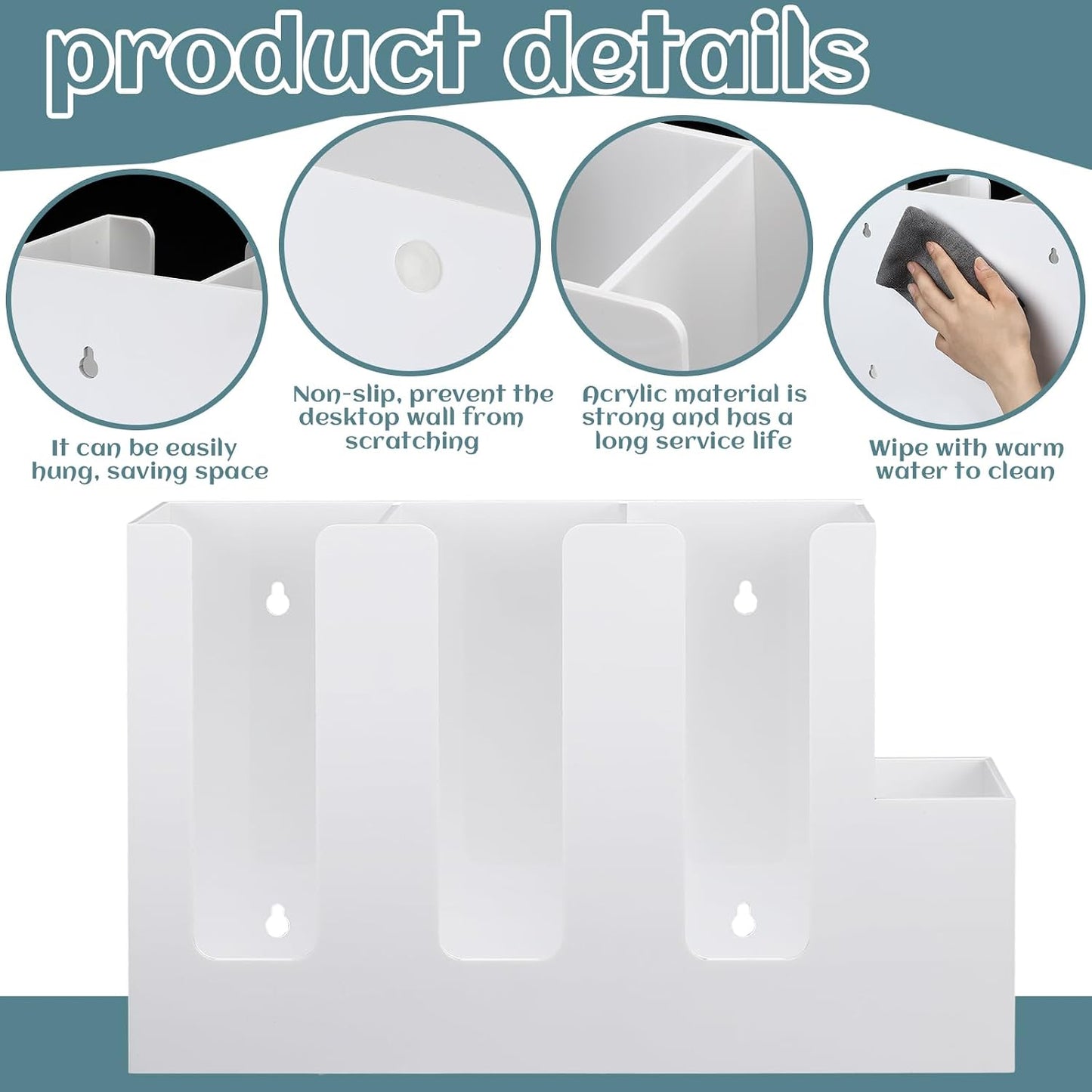 Cunhill 4 Compartments Acrylic Coffee Cup and Lid Storage Organizer Holder Disposable Paper Cup Dispenser Organizer Plastic Lid Holder Accessories for Kitchen Bar Shop Party Supplies(Transparent)
