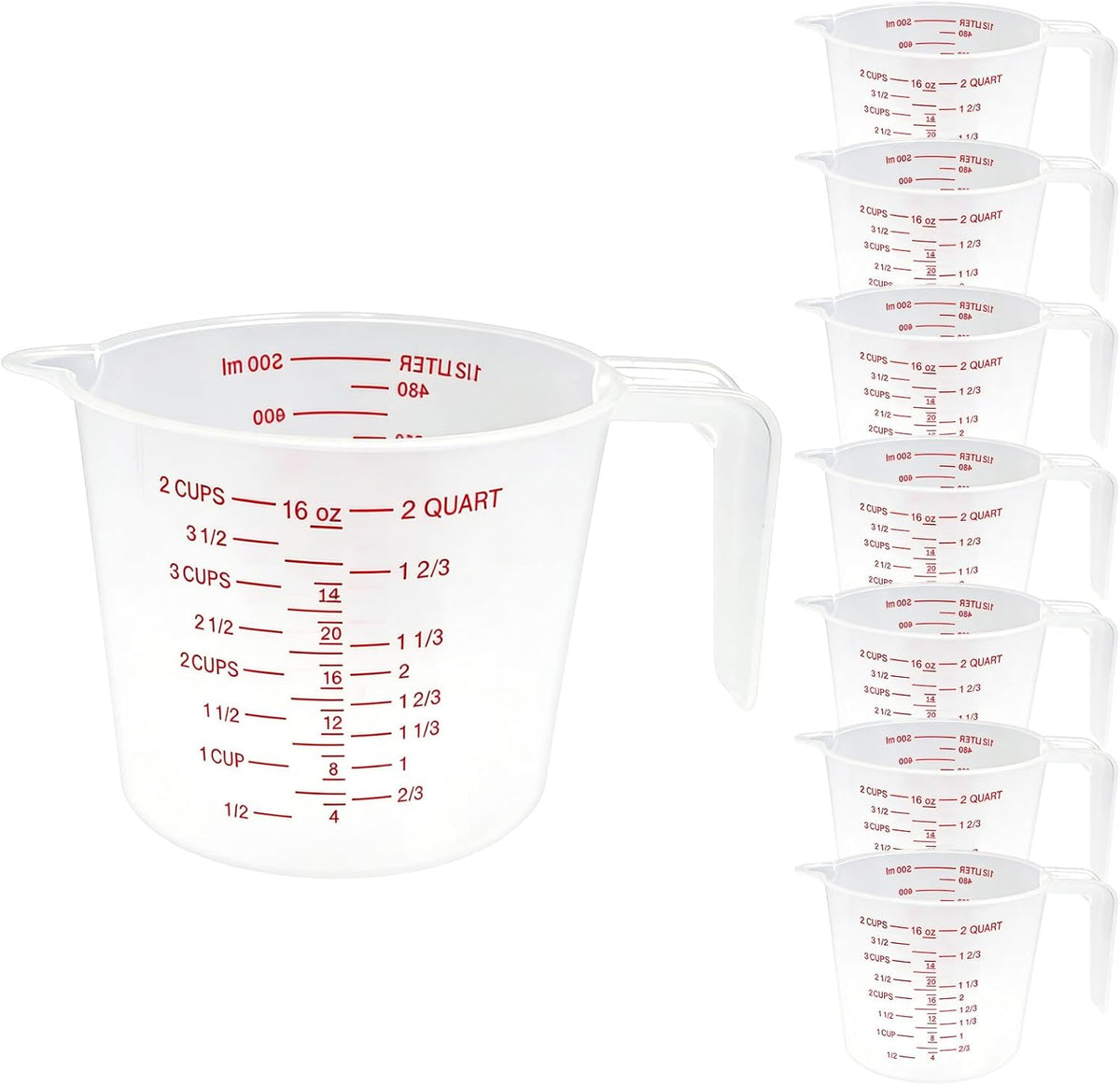 1 Cup/8 Oz Plastic Measuring Cups With Spout And Handle
